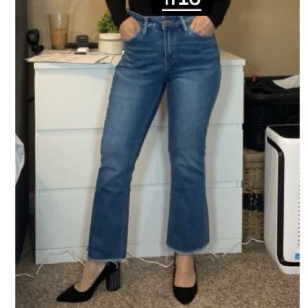 Flying Monkey High Rise Cropped Kick Flair Jeans